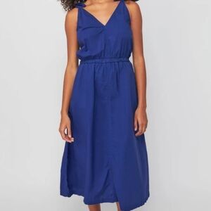 Nation LTD Marcela PimCottonStrap A Line Summer Casual Blue Midi Dress Sz Small